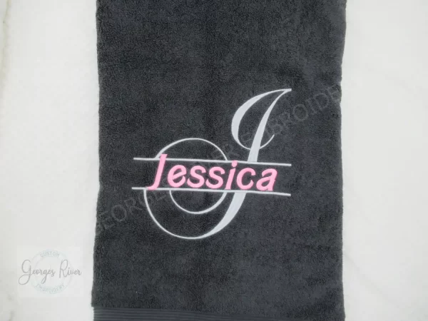Personalised Monogrammed Bath Towel - Monogram Initial and Name Design - Image 4