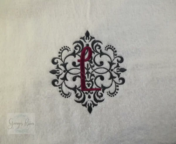 Personalised Monogrammed Bath Towel - Single or Set - Ornamental Swirl Design - Image 4