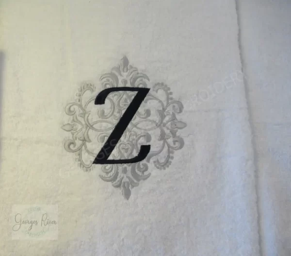 Personalised Monogrammed Bath Towel - Single or Set - Ornamental Swirl Design - Image 6