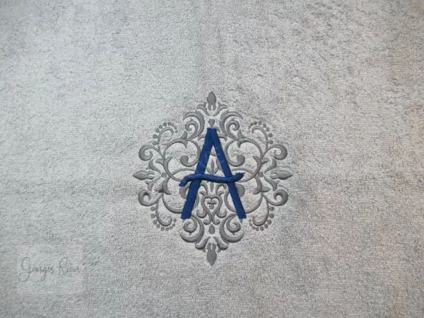 Personalised Monogrammed Bath Towel - Single or Set - Ornamental Swirl Design - Image 7