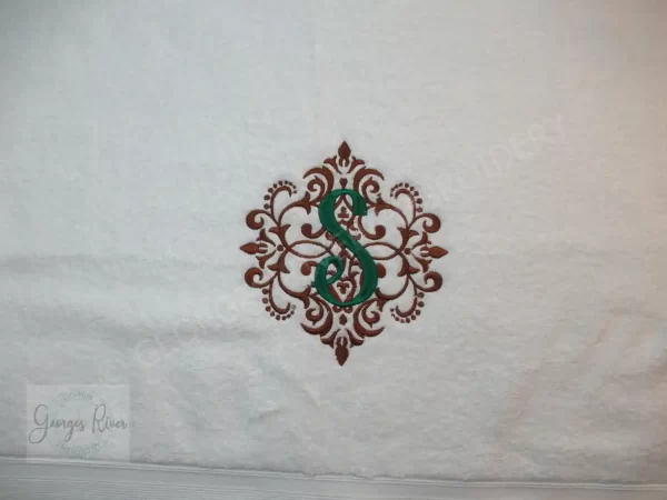 Personalised Monogrammed Bath Towel - Single or Set - Ornamental Swirl Design - Image 8