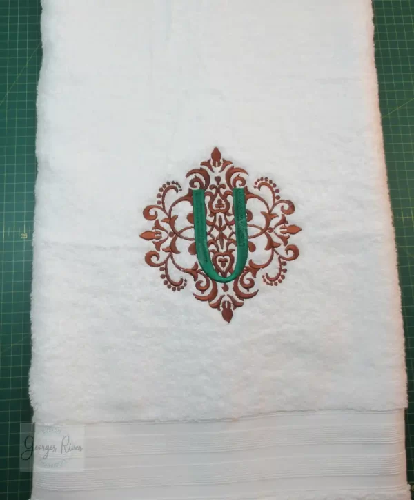 Personalised Monogrammed Bath Towel - Single or Set - Ornamental Swirl Design - Image 9