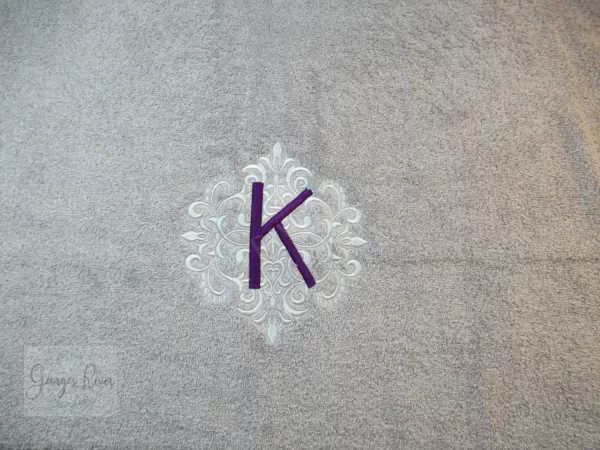 Personalised Monogrammed Bath Towel - Single or Set - Ornamental Swirl Design - Image 11