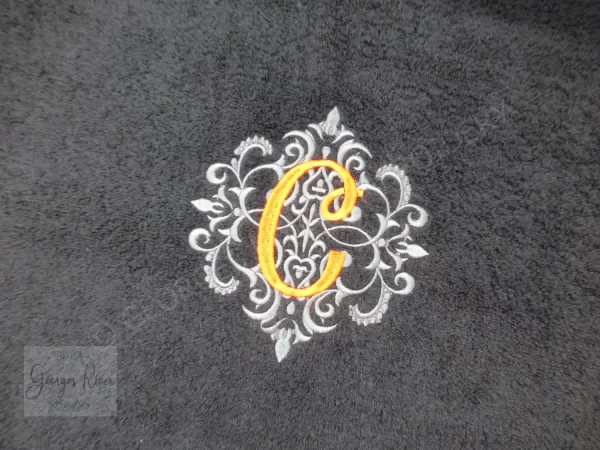 Personalised Monogrammed Bath Towel - Single or Set - Ornamental Swirl Design - Image 12