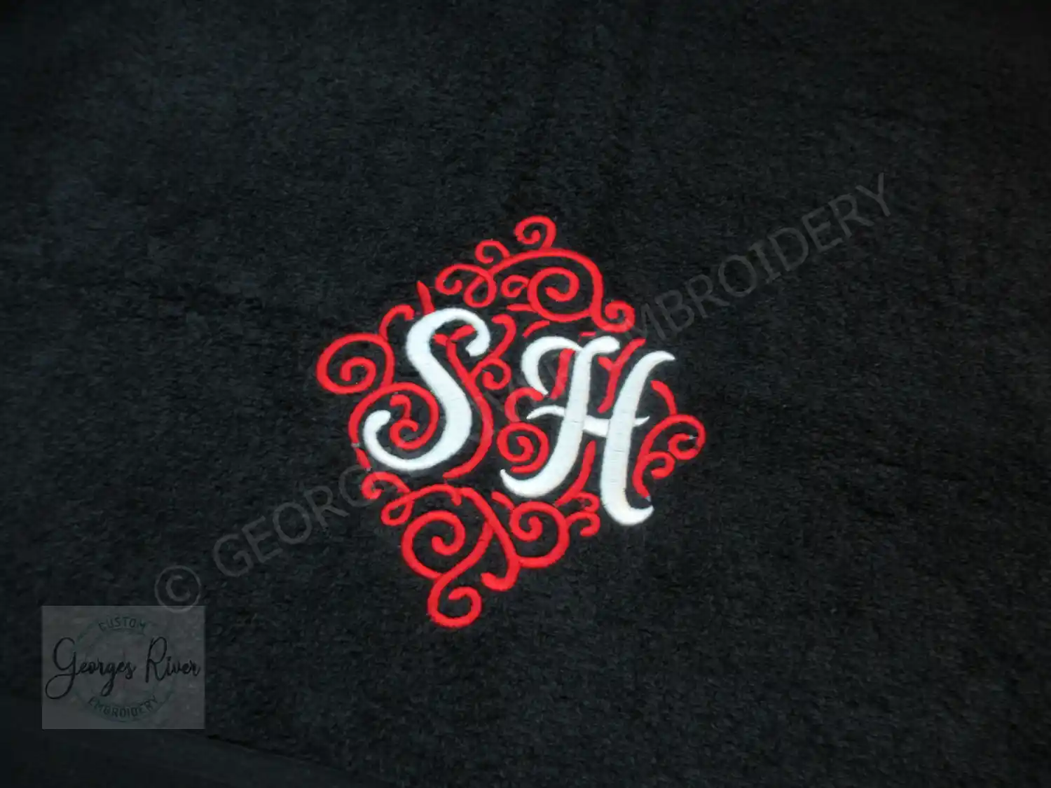 Personalised Monogrammed Bath Towel - Single or Set - Swirl Design 2 Letters - Image 8