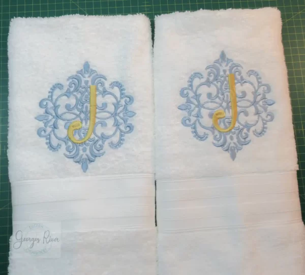 Personalised Monogrammed Bath Towel - Single or Set - Ornamental Swirl Design - Image 13
