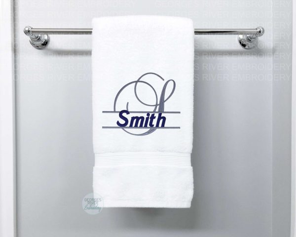 Personalised Monogrammed Bath Towel - Monogram Initial and Name Design - Image 2