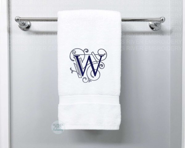 Personalised Monogrammed Bath Towel - Single or Set - Modern Design - Image 2
