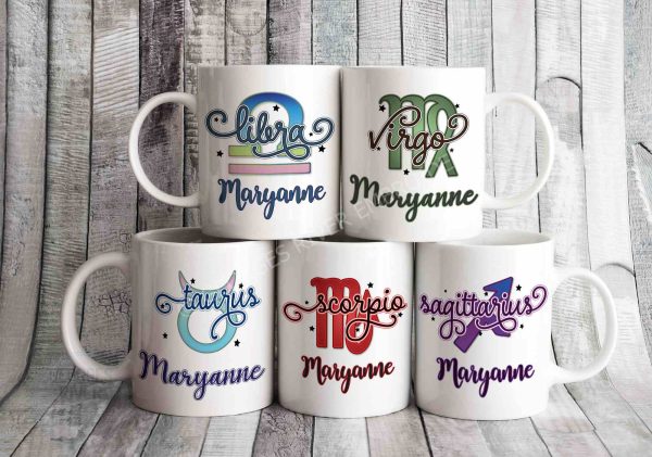 Star Signs of the Zodiac Coffee Mugs - 12 Astrology Designs