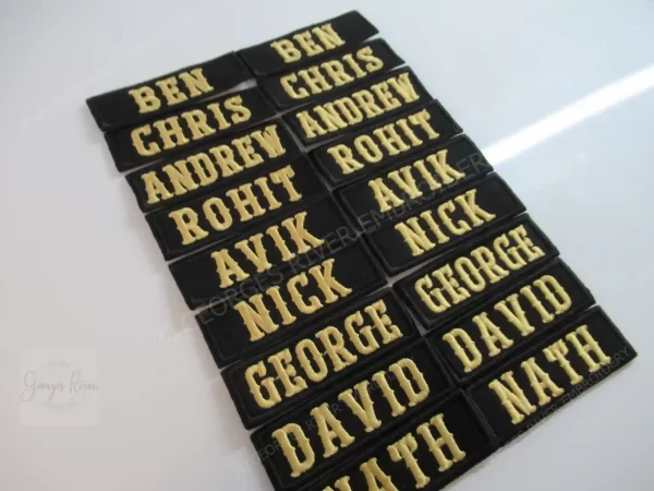 CUSTOM Embroidered Name Patch - Rectangle 6cm