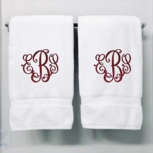 Personalised Monogrammed Bath Towel - Single or Set- 3 Initials